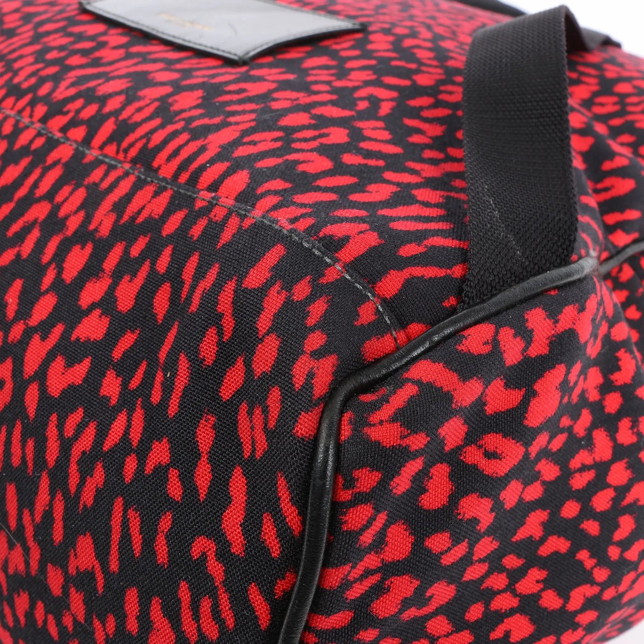 Saint Laurent Saint Laurent Paris Leopard Hunting Canvas x Leather Backpack in Red x Black 326865 Divers