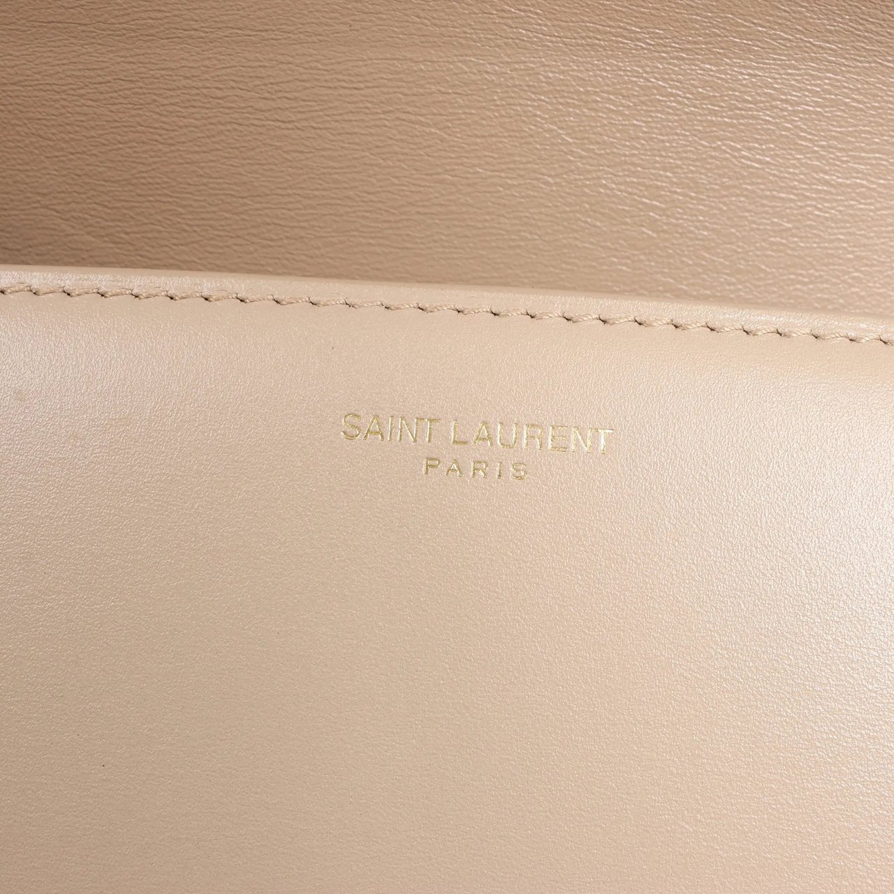 Saint Laurent Saint Laurent Paris Carre Leather Shoulder bag in Beige 633214 Beige