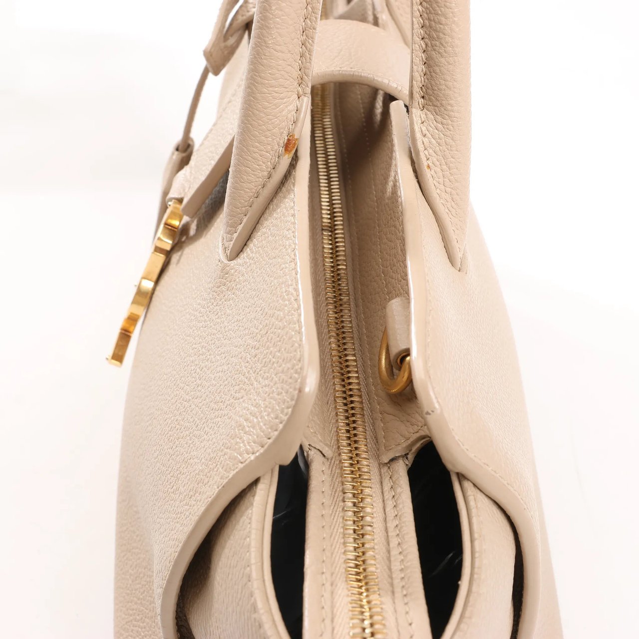 Saint Laurent Saint Laurent Paris Downtown Cabas Leather & Suede 2Way Handbag in Beige 635346 Roze