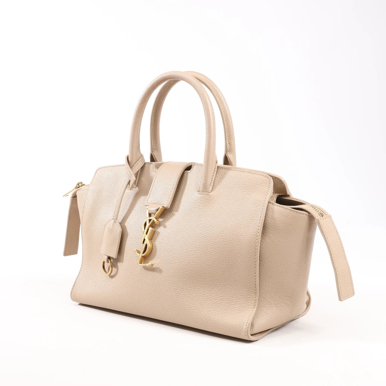 Saint Laurent Saint Laurent Paris Downtown Cabas Leather & Suede 2Way Handbag in Beige 635346 Roze