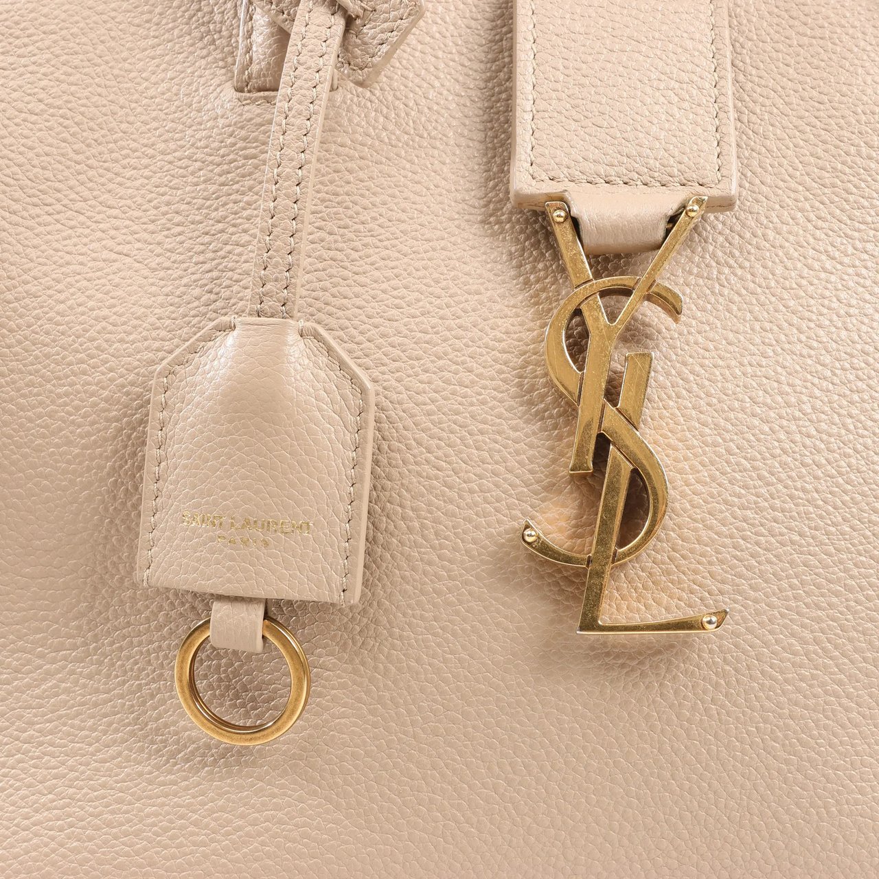 Saint Laurent Saint Laurent Paris Downtown Cabas Leather & Suede 2Way Handbag in Beige 635346 Roze