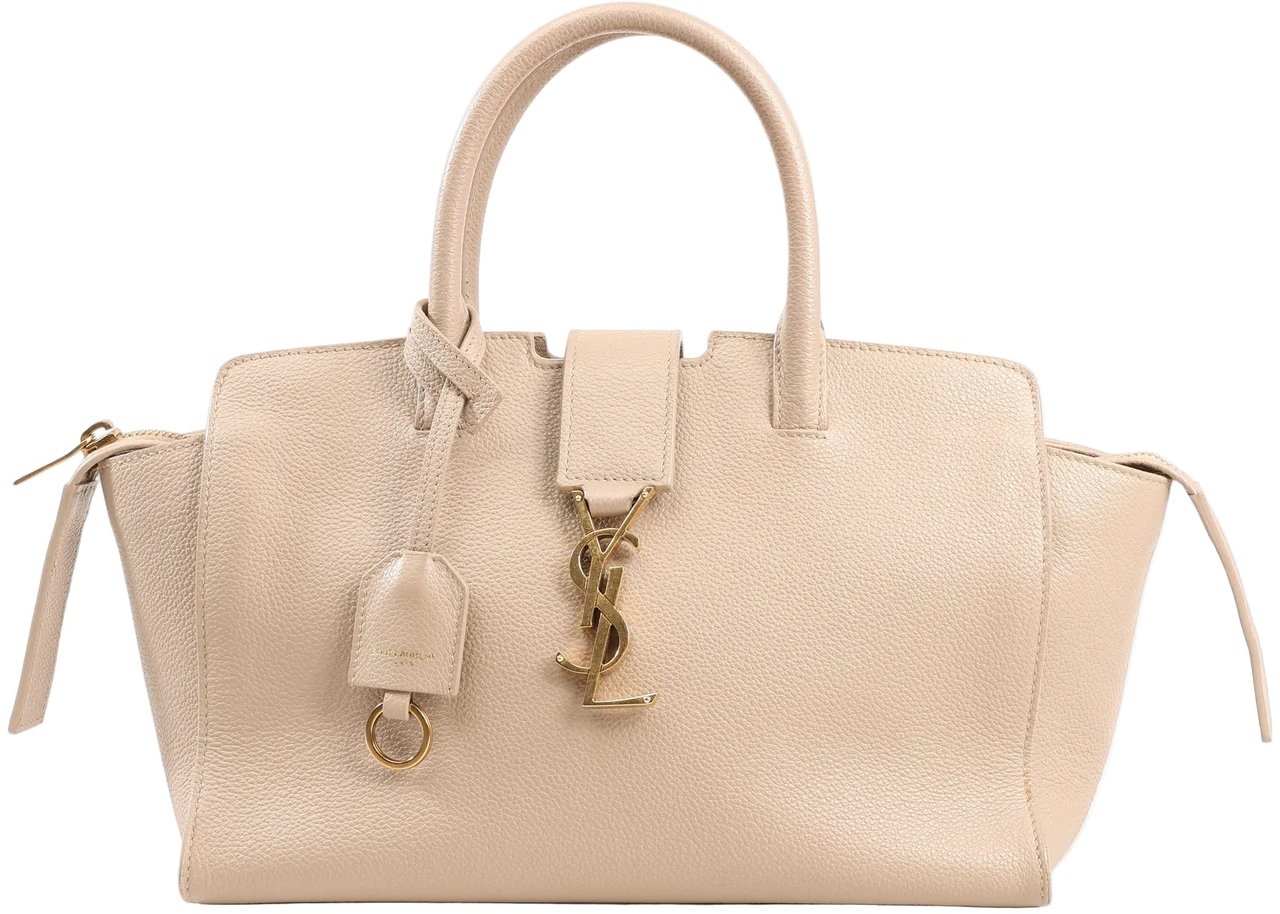 Saint Laurent Saint Laurent Paris Downtown Cabas Leather & Suede 2Way Handbag in Beige 635346 Roze