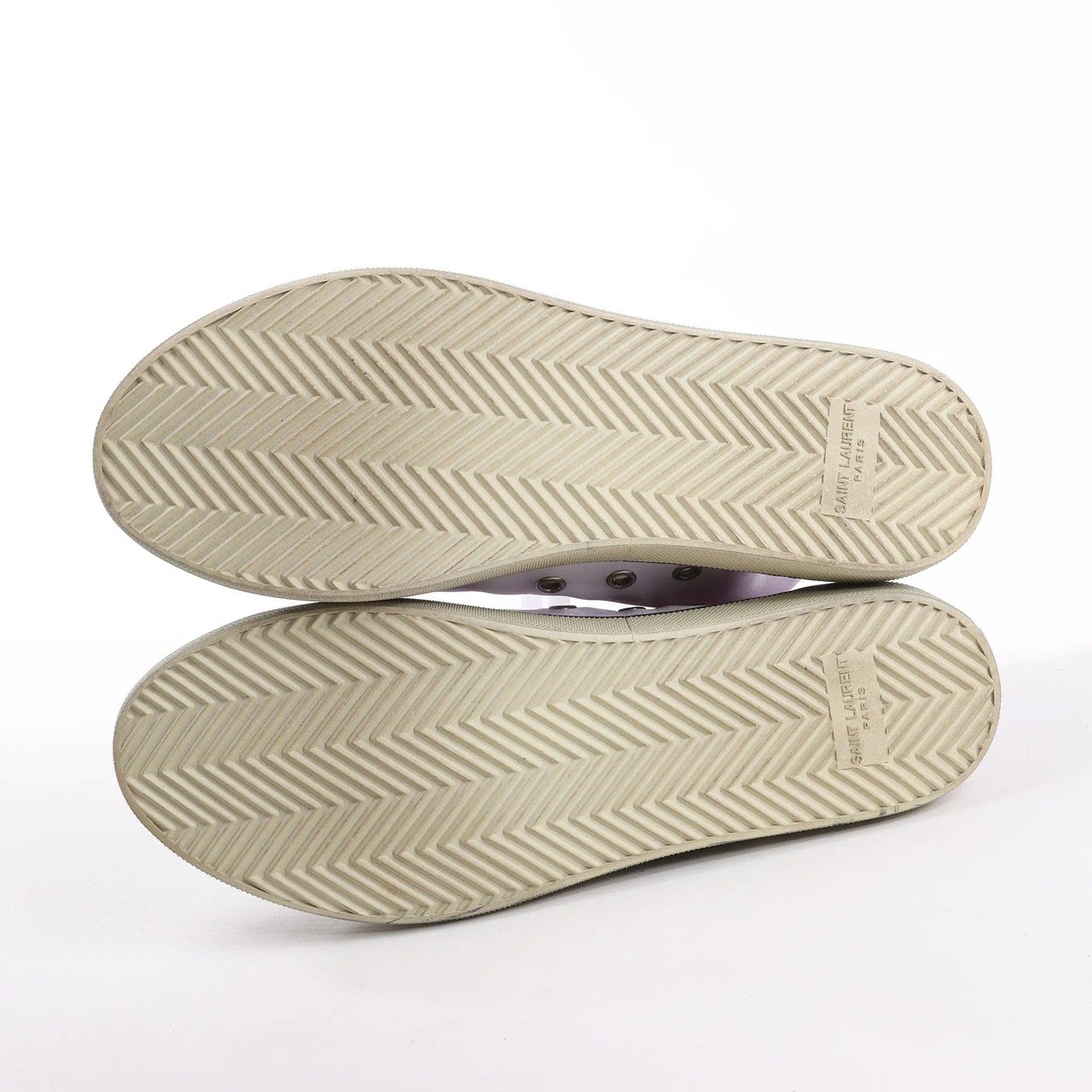 Saint Laurent Saint Laurent Paris Malibu Satin High-top Sneakers in Metallic Purple 718403, Size 38 EU Paars