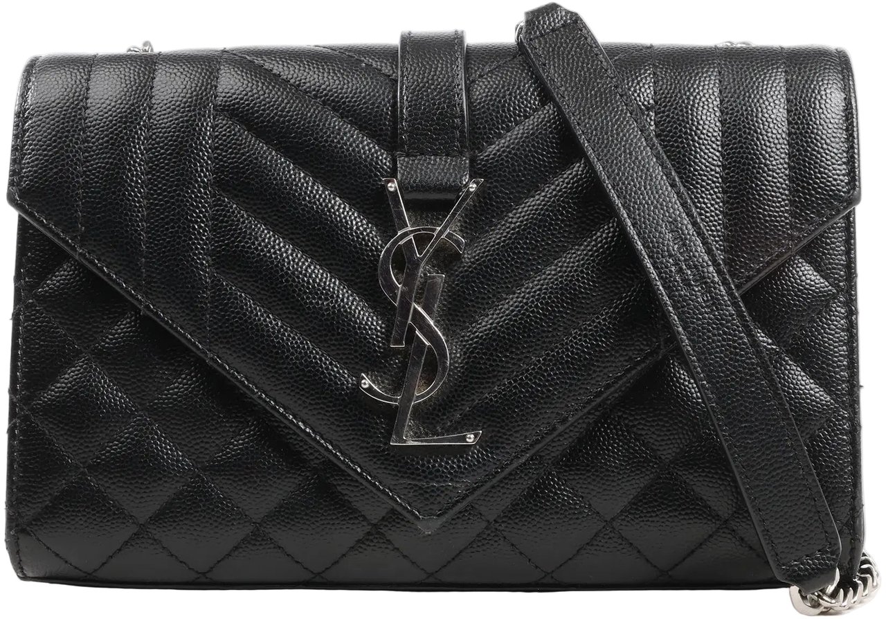 Saint Laurent Saint Laurent Paris Envelope Small Crossbody Bag in Back Zwart