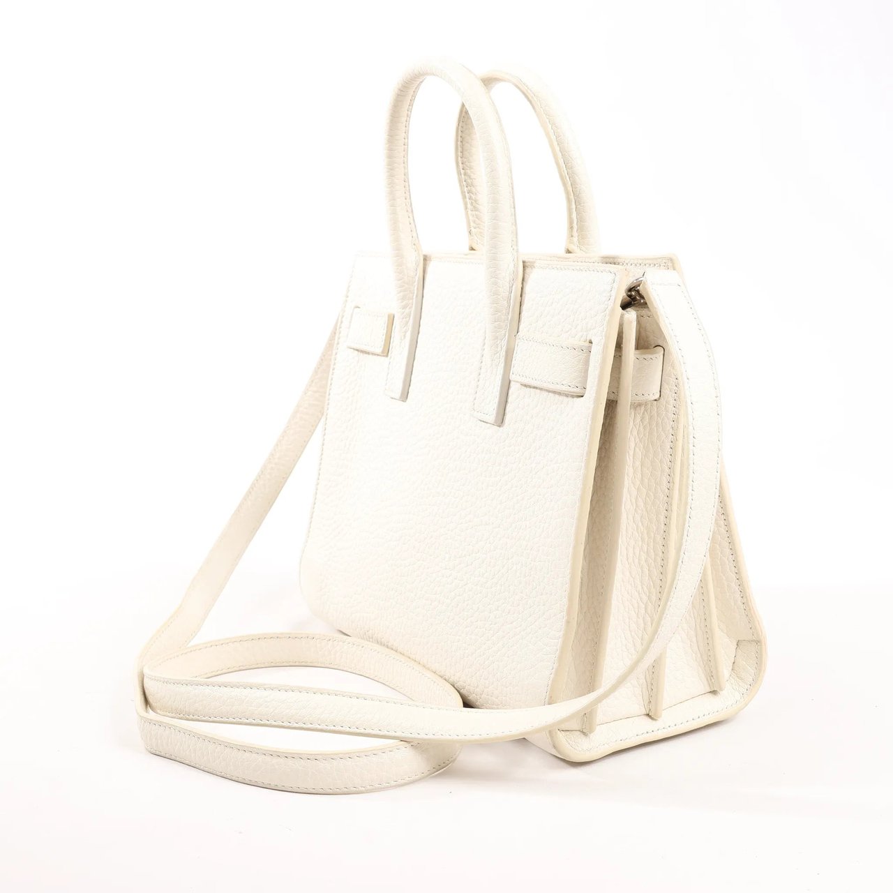 Saint Laurent Saint Laurent Paris Sac de Jour Nano Leather 2Way Handbag White 340778 Divers