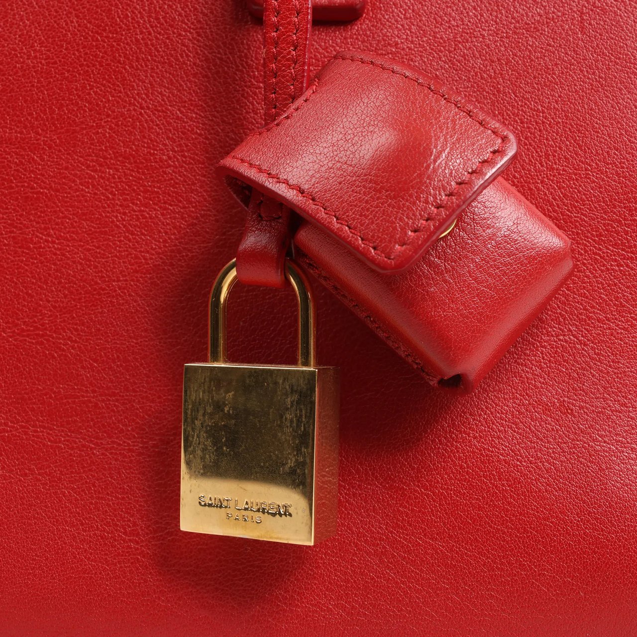 Saint Laurent Saint Laurent Paris Sac de Jour Nano Leather 2Way Handbag Red 340778 Divers