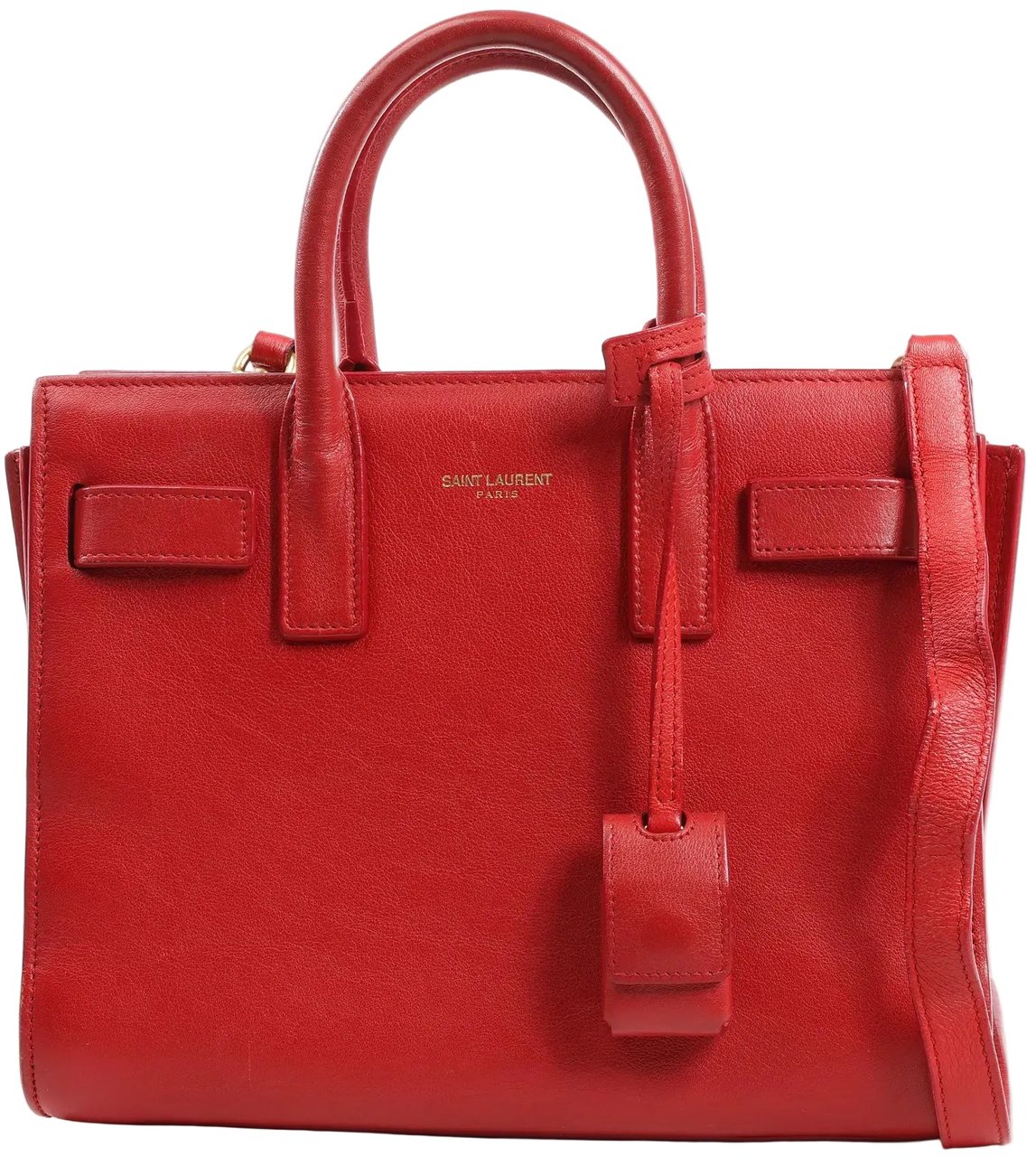 Saint Laurent Saint Laurent Paris Sac de Jour Nano Leather 2Way Handbag Red 340778 Divers