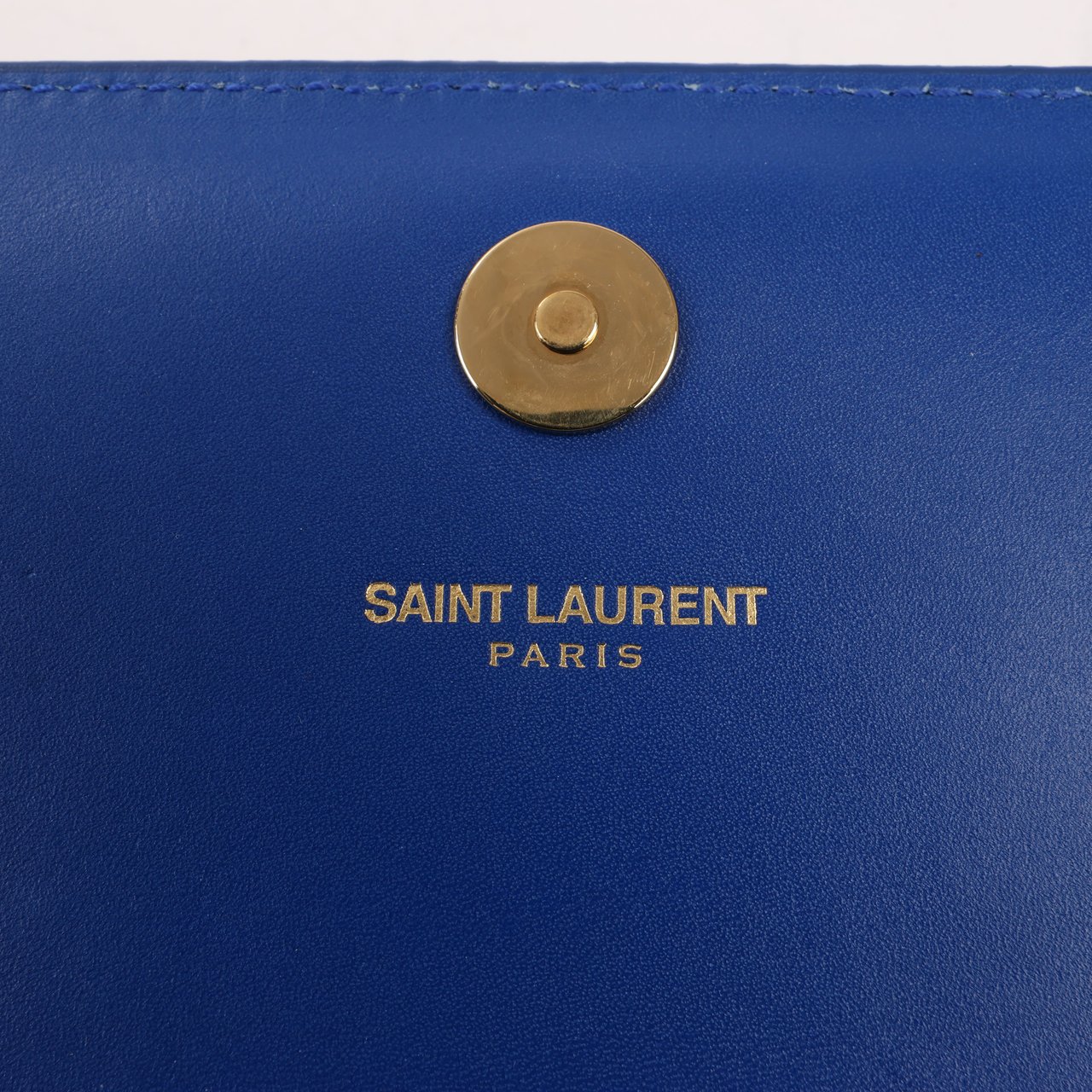 Saint Laurent Saint Laurent Paris Kate Monogramme Smooth Leather Clutch in Blue Majorelle Blauw