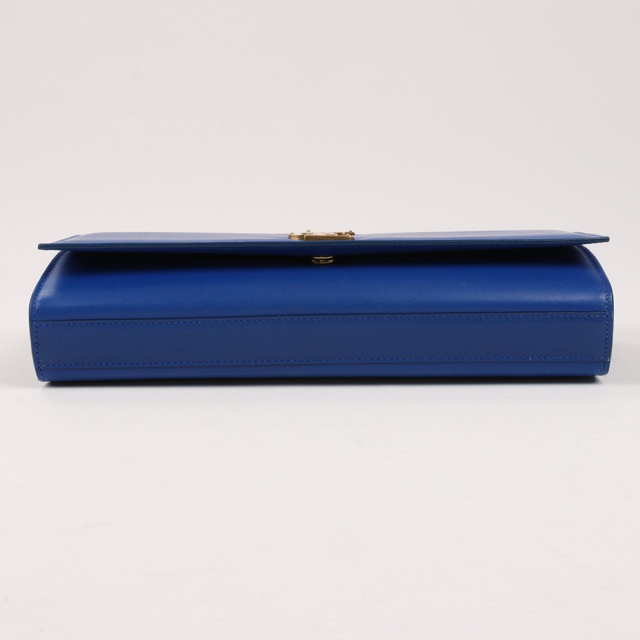 Saint Laurent Saint Laurent Paris Kate Monogramme Smooth Leather Clutch in Blue Majorelle Blauw