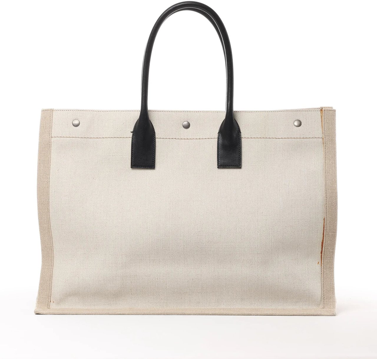 Saint Laurent Saint Laurent Rive Gauche Large Tote Bag in Printed Canvas and Leather in Beige 499290 Beige