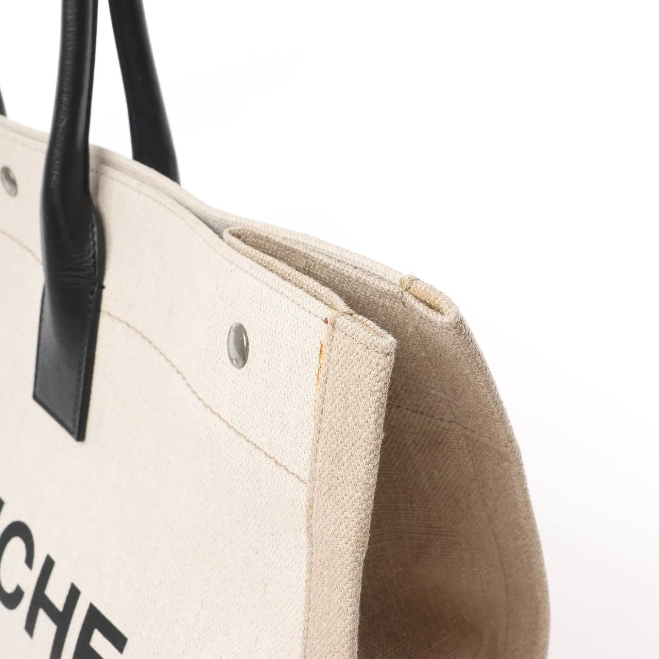 Saint Laurent Saint Laurent Rive Gauche Large Tote Bag in Printed Canvas and Leather in Beige 499290 Beige