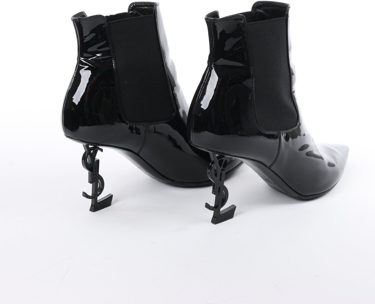 Saint Laurent Saint Laurent Paris Opium Patent leather Ankle Boots in Black AU484171 , Size 37.5 EU Zwart
