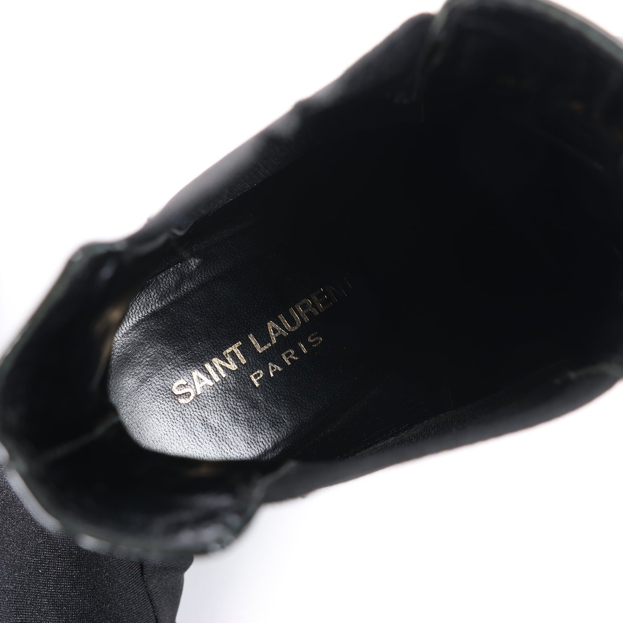 Saint Laurent Saint Laurent Paris Opium Patent leather Ankle Boots in Black AU484171 , Size 37.5 EU Zwart