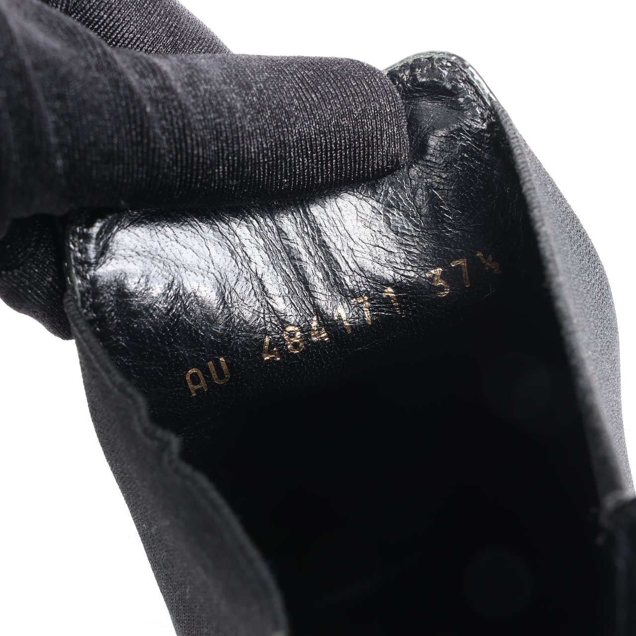 Saint Laurent Saint Laurent Paris Opium Patent leather Ankle Boots in Black AU484171 , Size 37.5 EU Zwart