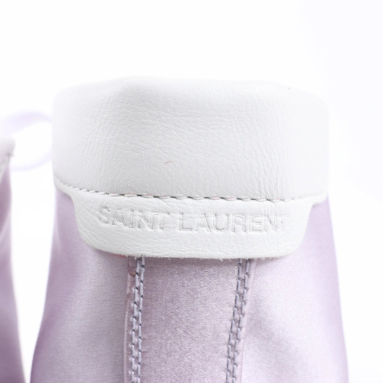 Saint Laurent Saint Laurent Paris Malibu Satin High-top Sneakers in Metallic Purple 718403, Size 38 EU Paars