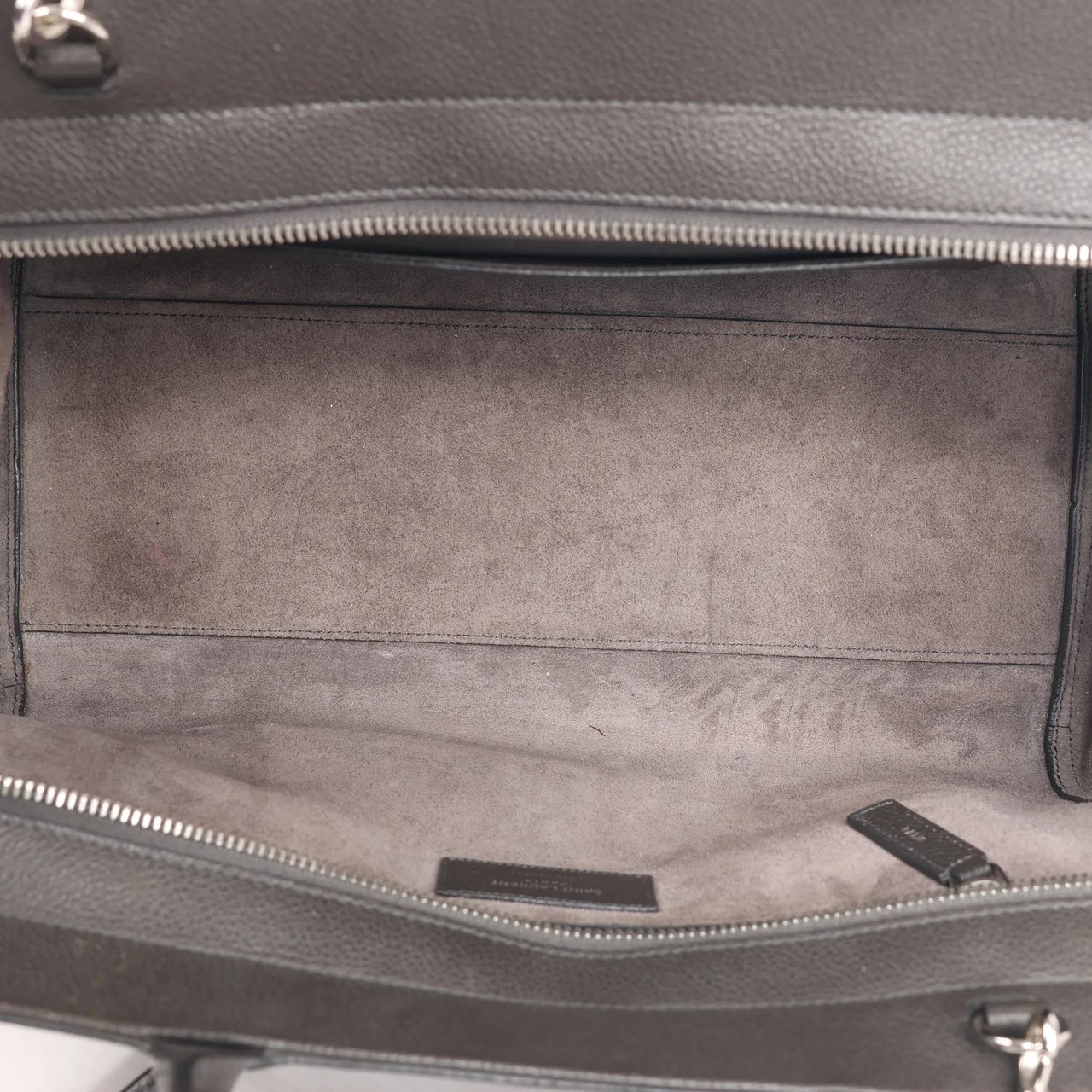 Saint Laurent Saint Laurent Cabas Rive Gauche Leather x Suede 2Way Handbag in Dark Gray 436620 Grijs