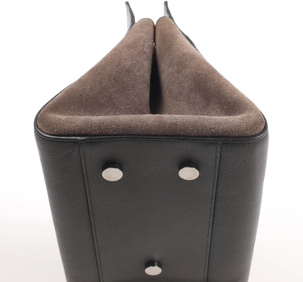 Saint Laurent Saint Laurent Cabas Rive Gauche Leather x Suede 2Way Handbag in Dark Gray 436620 Grijs