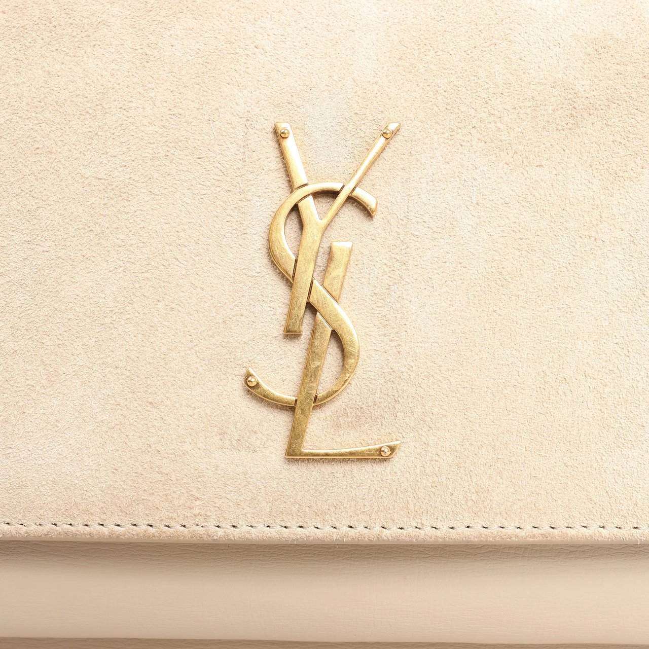Saint Laurent Saint Laurent Paris Sunset Medium Leather x Suede Shoulder Bag in Beige 442906 Beige