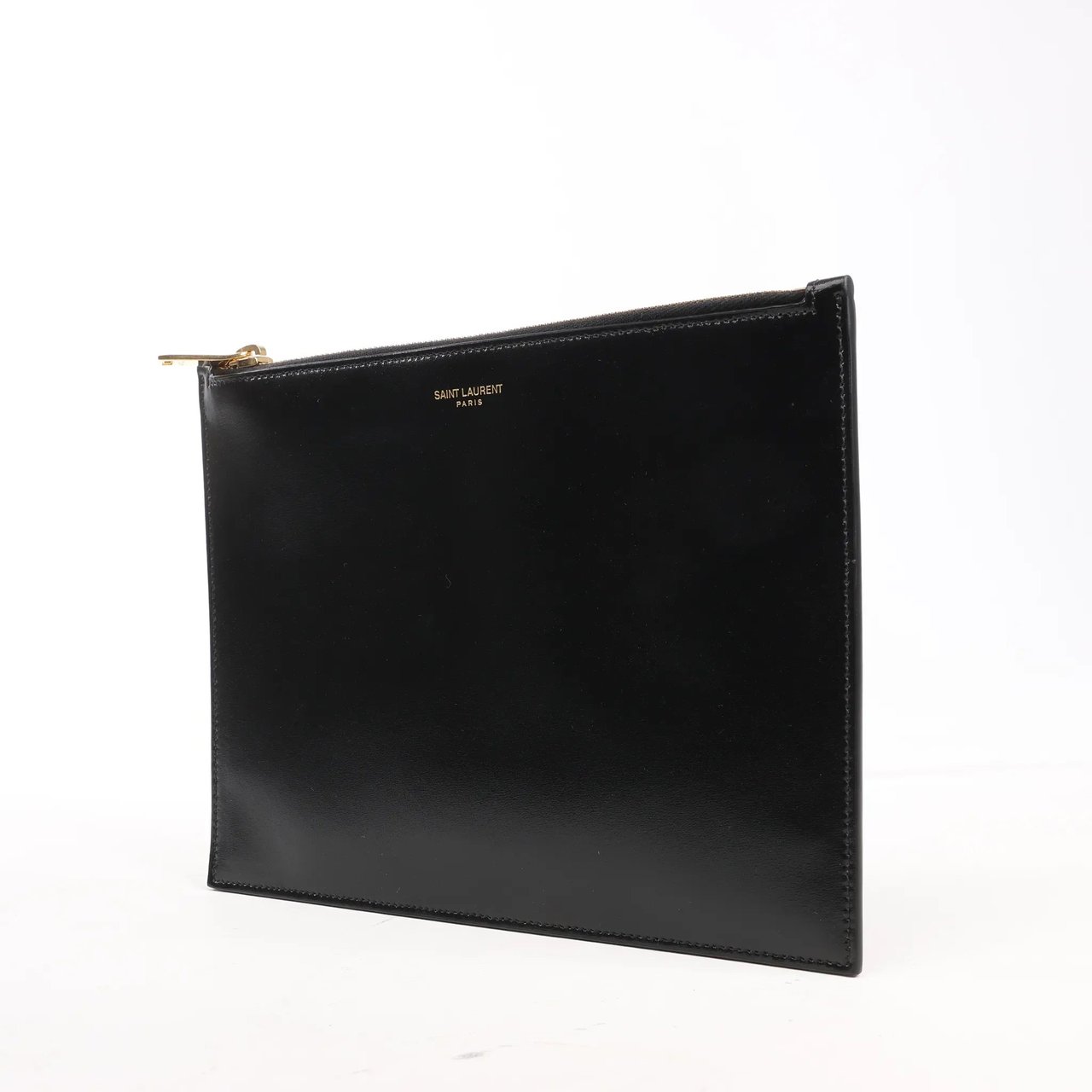 Saint Laurent Saint Laurent Paris  Leather Clutch in Black 635098 Zwart