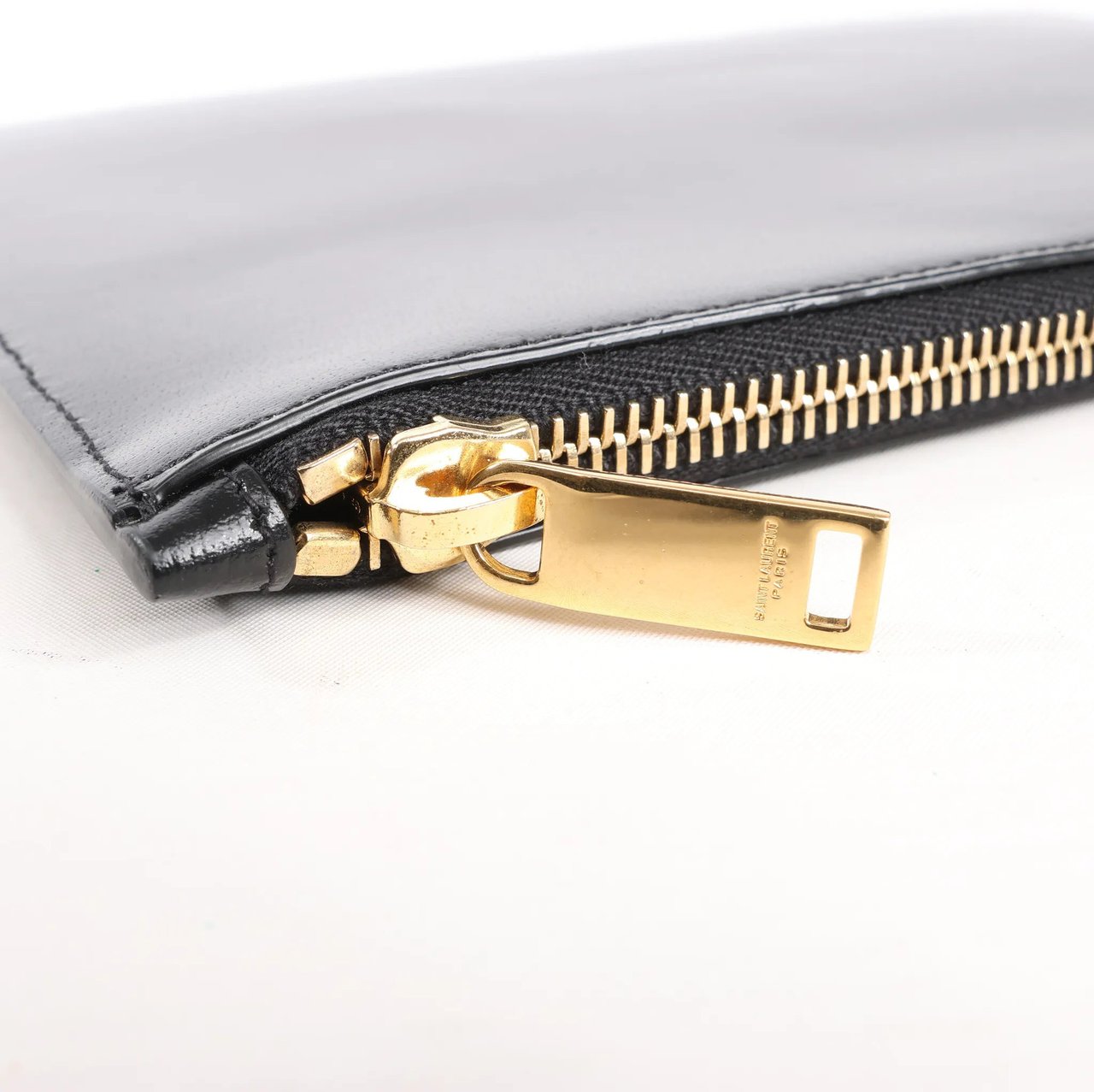 Saint Laurent Saint Laurent Paris  Leather Clutch in Black 635098 Zwart