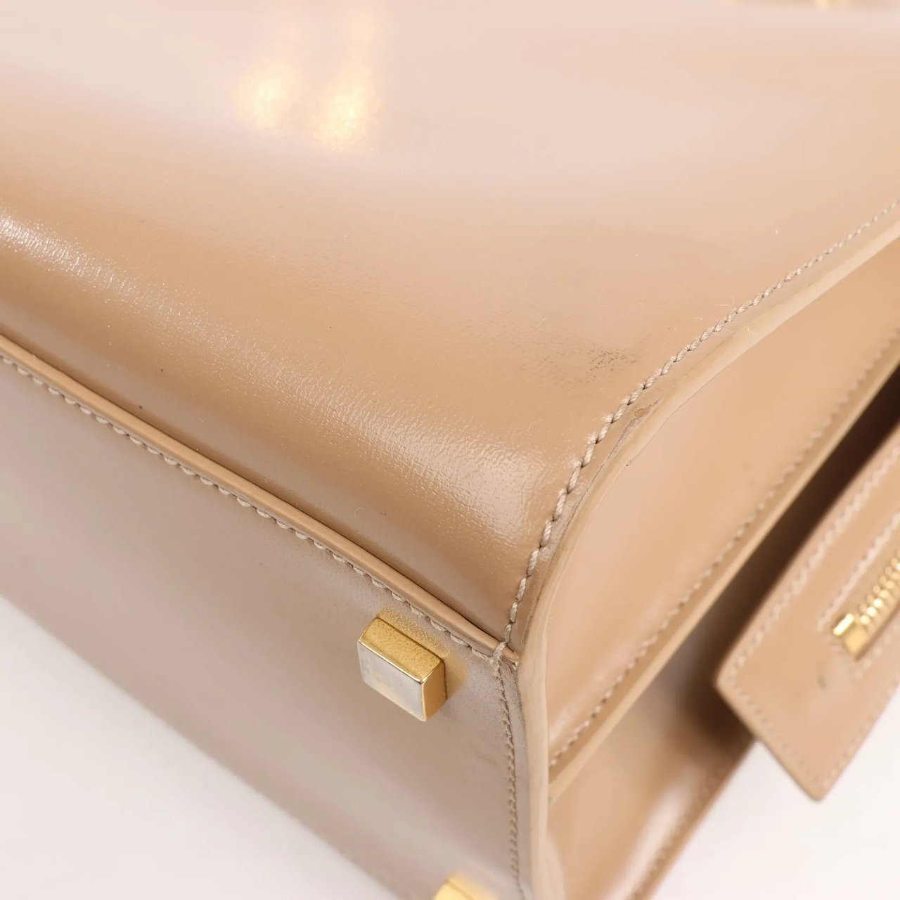 Saint Laurent Saint Laurent Paris Uptown Leather Handbag in Beige 557653 Beige