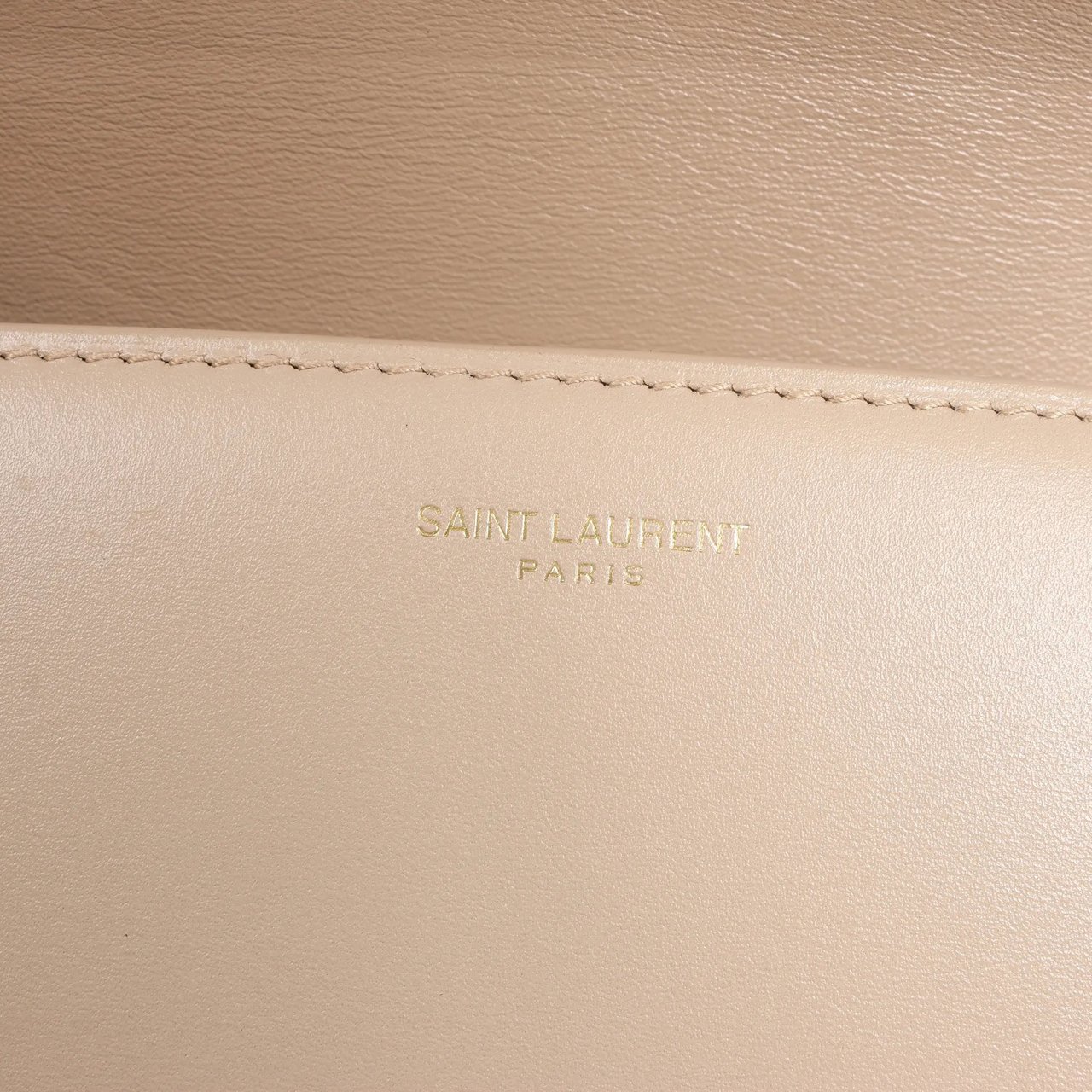 Saint Laurent Saint Laurent Paris Carre Leather Shoulder bag in Beige 633214 Beige