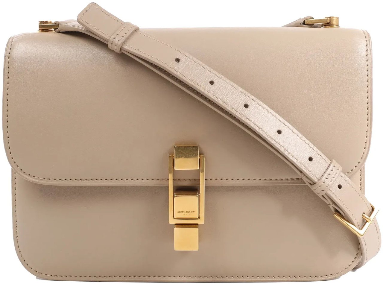 Saint Laurent Saint Laurent Paris Carre Leather Shoulder bag in Beige 633214 Beige