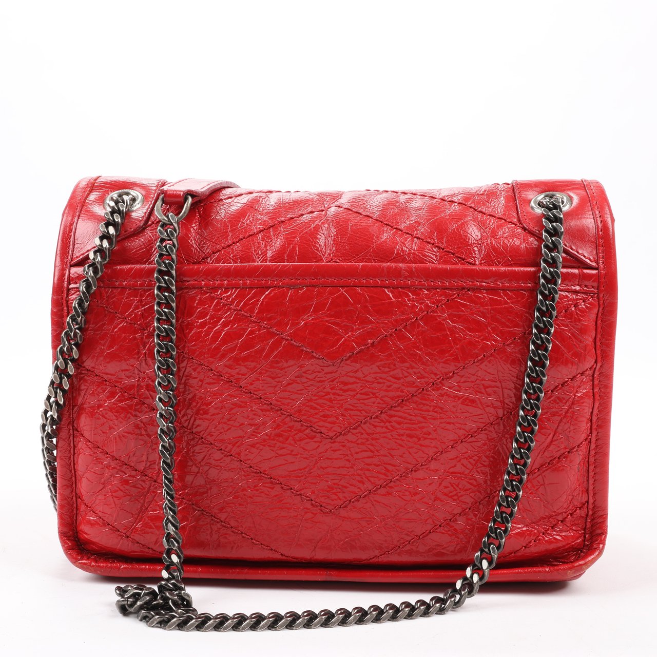 Saint Laurent Saint Laurent Paris Niki Baby Leather Chain Shoulder Bag Red 533037 Rood