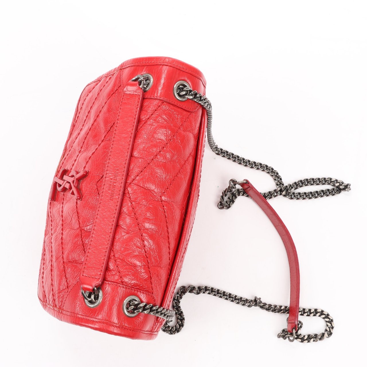 Saint Laurent Saint Laurent Paris Niki Baby Leather Chain Shoulder Bag Red 533037 Rood