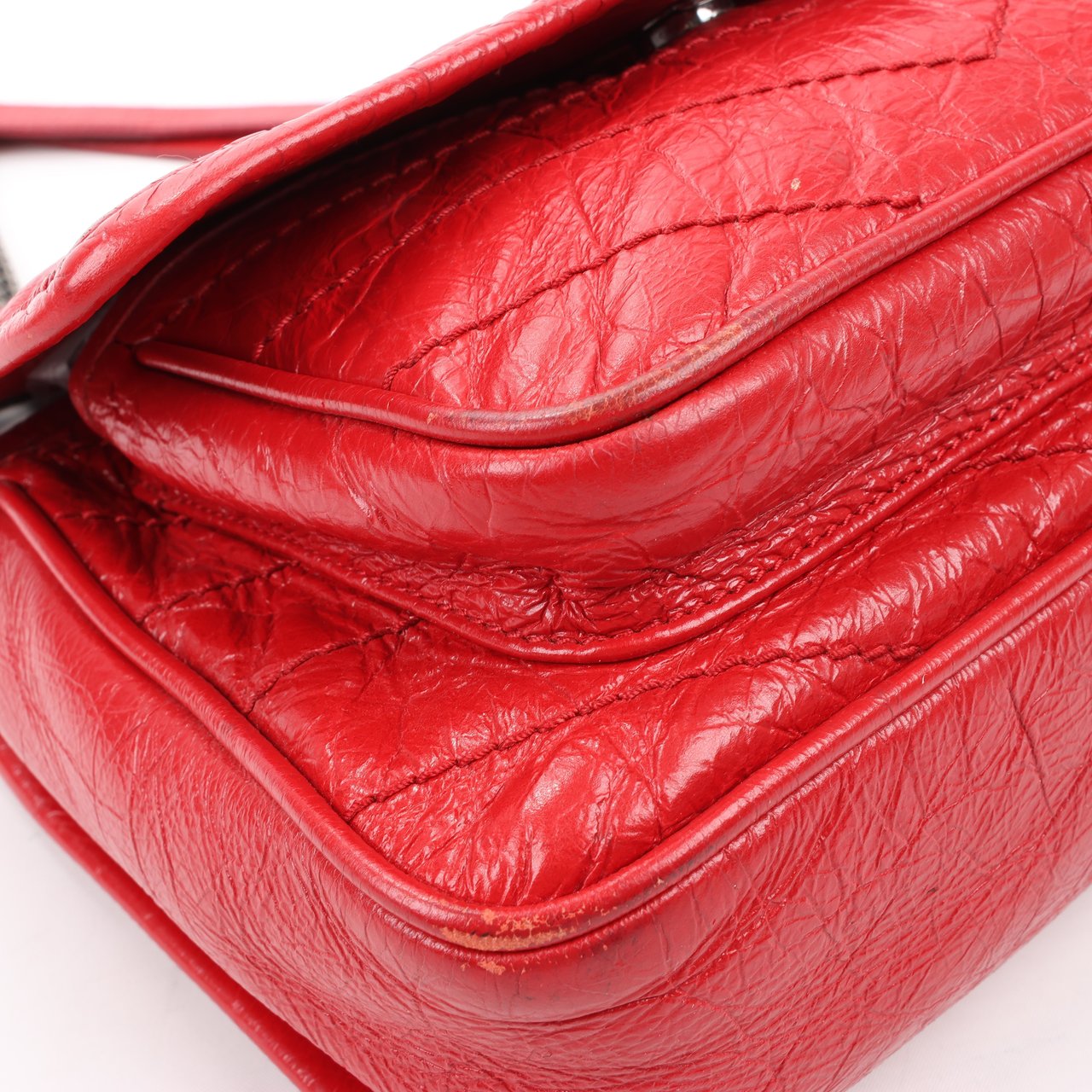 Saint Laurent Saint Laurent Paris Niki Baby Leather Chain Shoulder Bag Red 533037 Rood