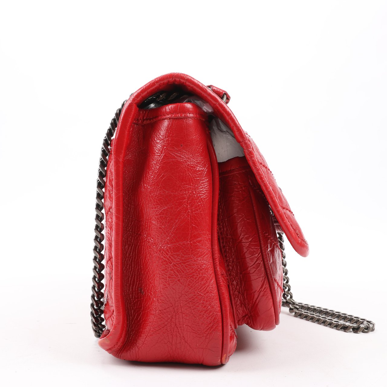 Saint Laurent Saint Laurent Paris Niki Baby Leather Chain Shoulder Bag Red 533037 Rood