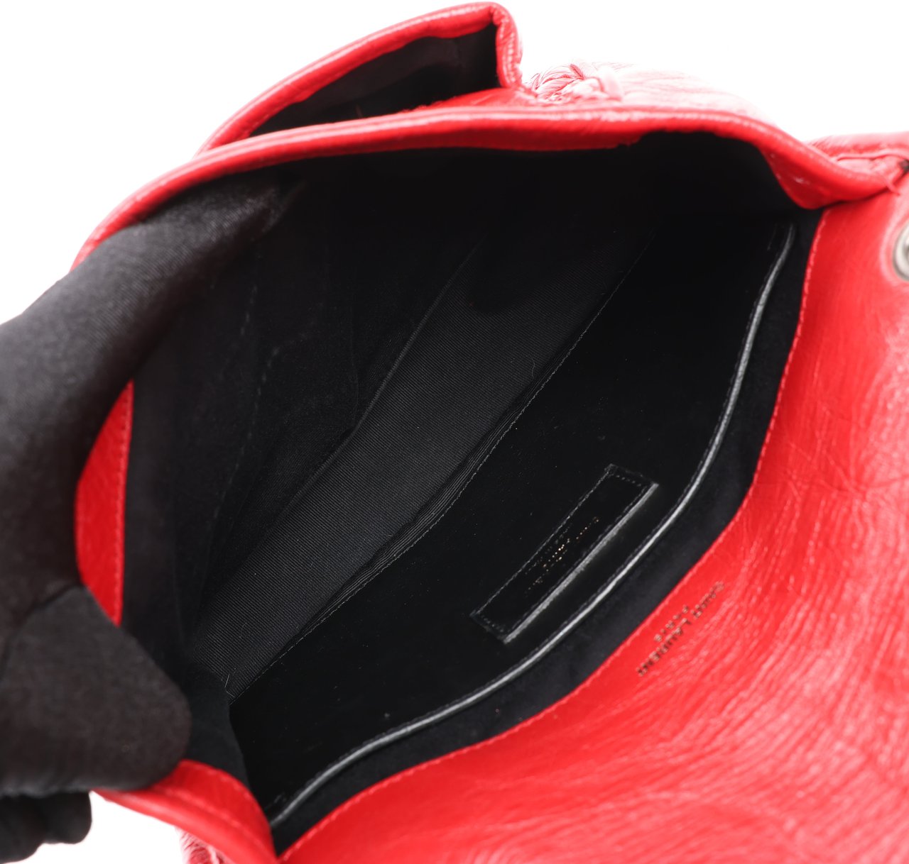 Saint Laurent Saint Laurent Paris Niki Baby Leather Chain Shoulder Bag Red 533037 Rood