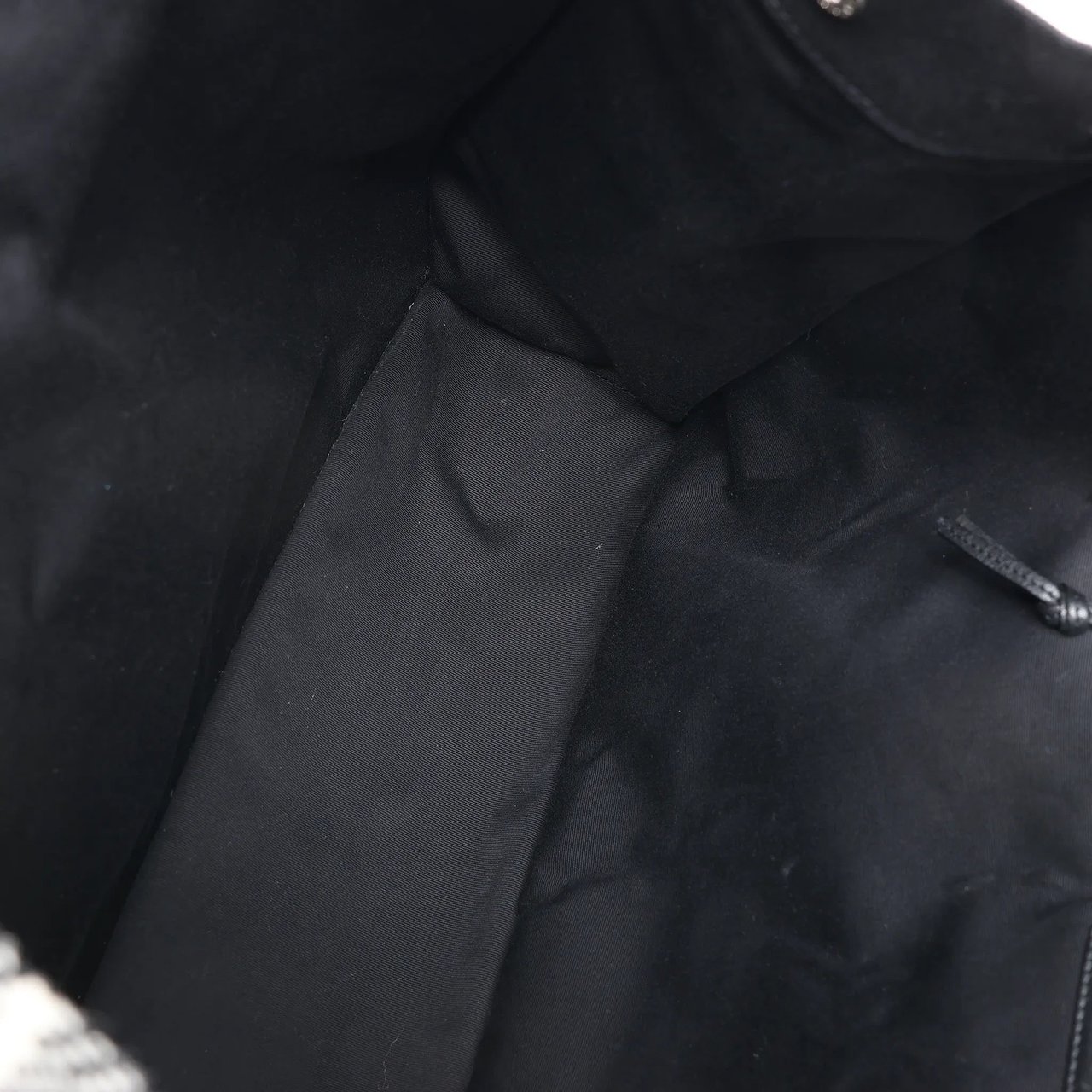 Saint Laurent Saint Laurent Paris Rive Gauche Wool x Leather Tote bag Black x White 499290 Divers