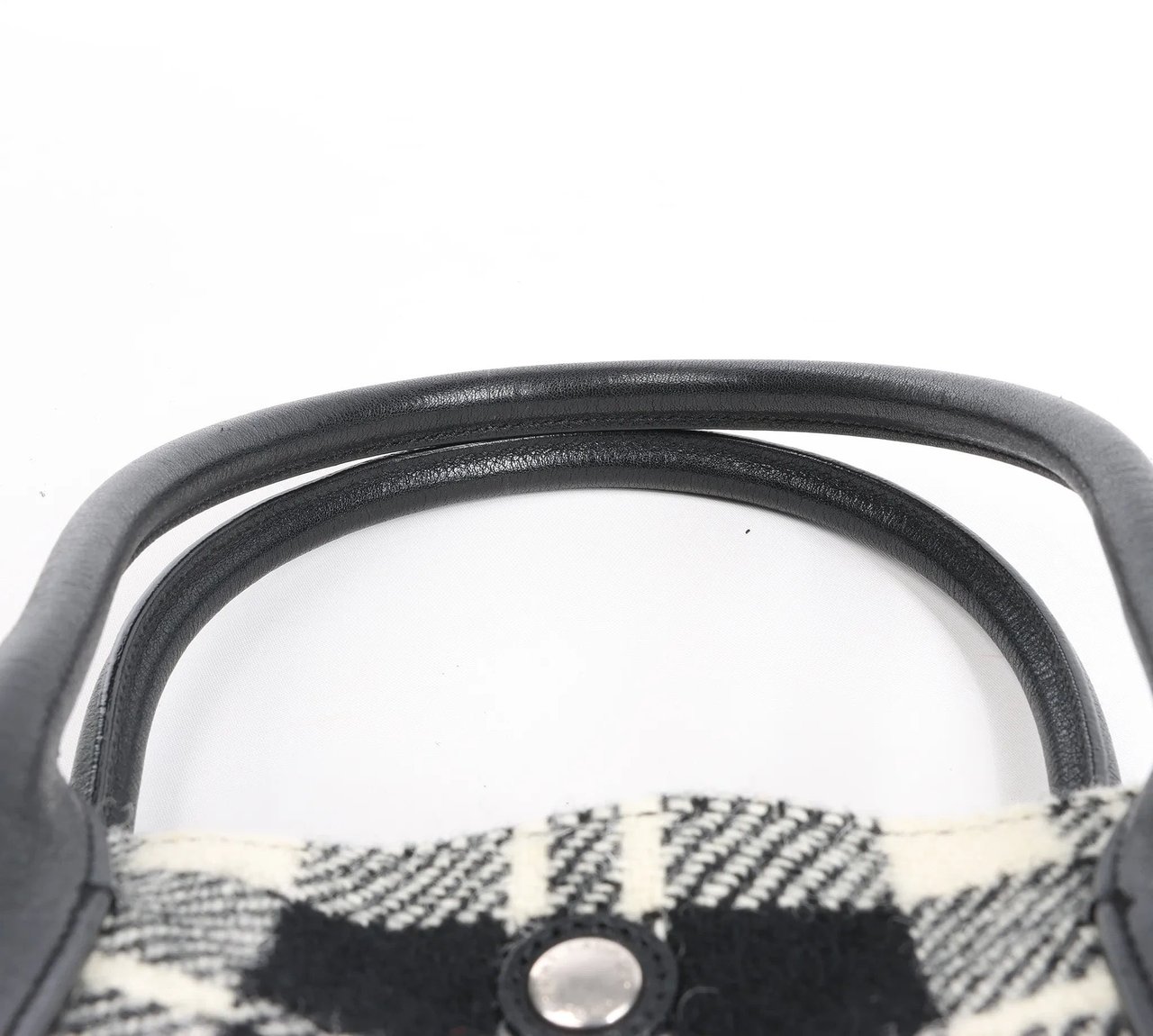 Saint Laurent Saint Laurent Paris Rive Gauche Wool x Leather Tote bag Black x White 499290 Divers