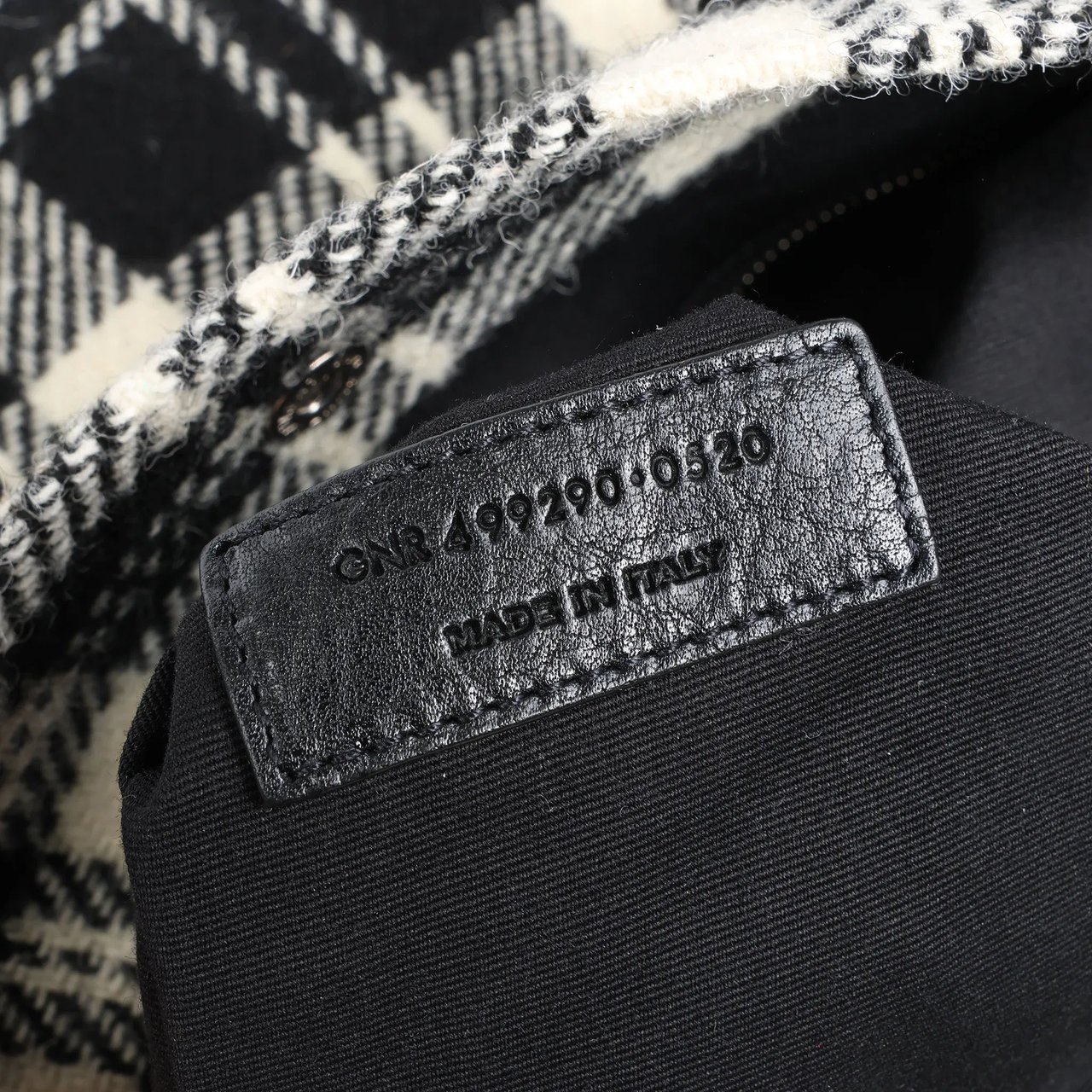 Saint Laurent Saint Laurent Paris Rive Gauche Wool x Leather Tote bag Black x White 499290 Divers