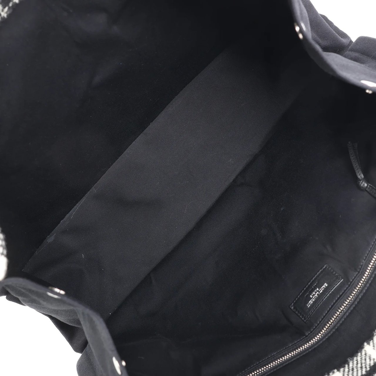 Saint Laurent Saint Laurent Paris Rive Gauche Wool x Leather Tote bag Black x White 499290 Divers