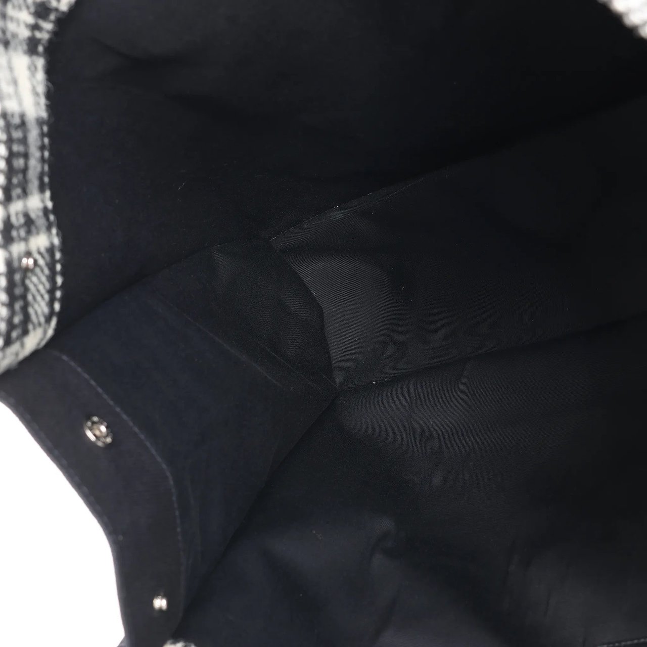 Saint Laurent Saint Laurent Paris Rive Gauche Wool x Leather Tote bag Black x White 499290 Divers