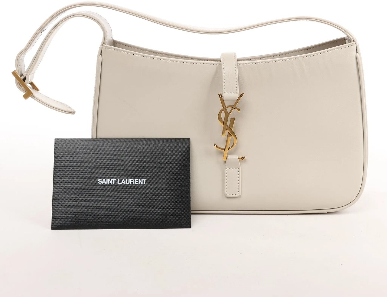 Saint Laurent Saint Laurent Le 5 à 7 Small Leather Shoulder Bag in Beige 657228 Beige