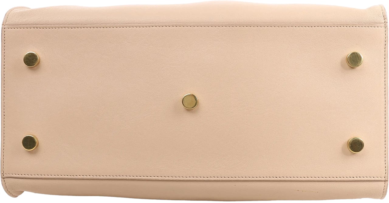 Saint Laurent Saint Laurent Paris Baby Cabas Leather 2Way Handbag in Beige 394461 Beige