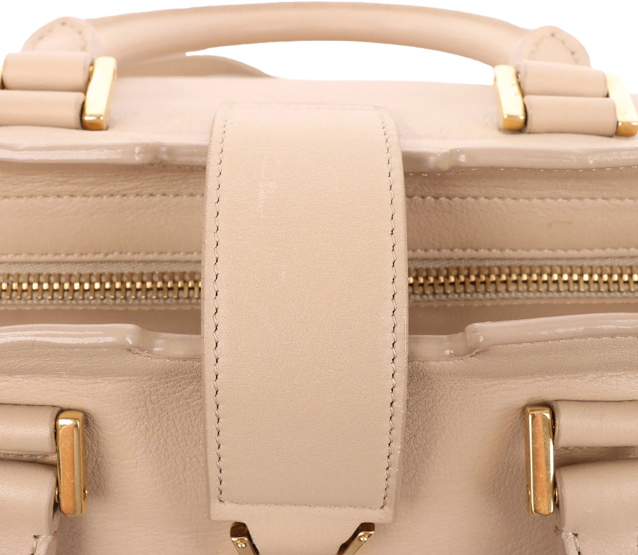 Saint Laurent Saint Laurent Paris Baby Cabas Leather 2Way Handbag in Beige 394461 Beige