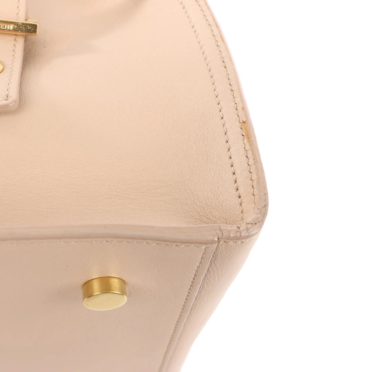 Saint Laurent Saint Laurent Paris Baby Cabas Leather 2Way Handbag in Beige 394461 Beige