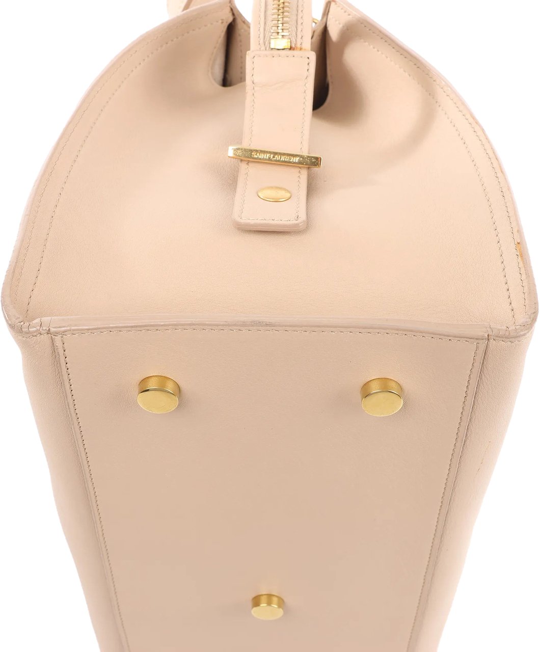 Saint Laurent Saint Laurent Paris Baby Cabas Leather 2Way Handbag in Beige 394461 Beige