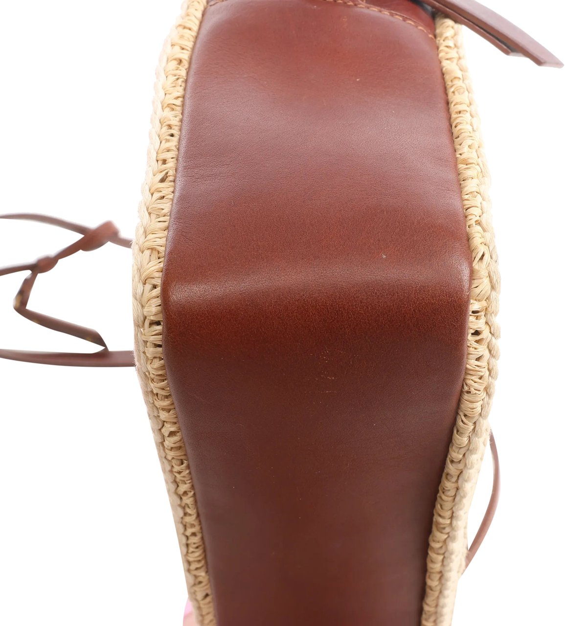 Saint Laurent Saint Laurent Paris Lou Camera Raffia x Leather Crossbody Bag in Beige x Brown 468537 Beige