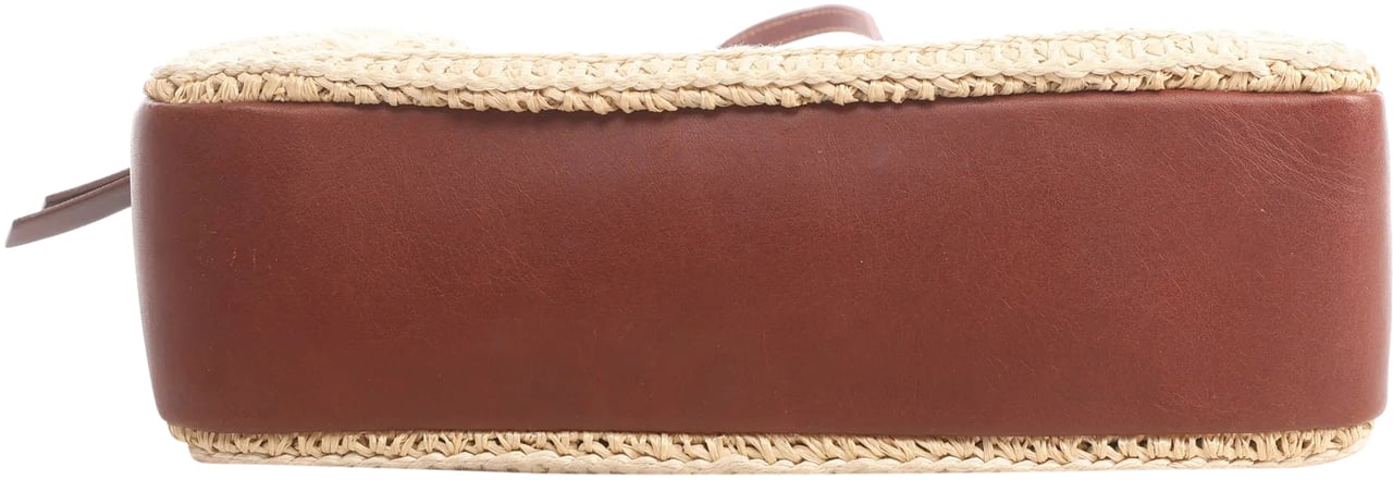 Saint Laurent Saint Laurent Paris Lou Camera Raffia x Leather Crossbody Bag in Beige x Brown 468537 Beige