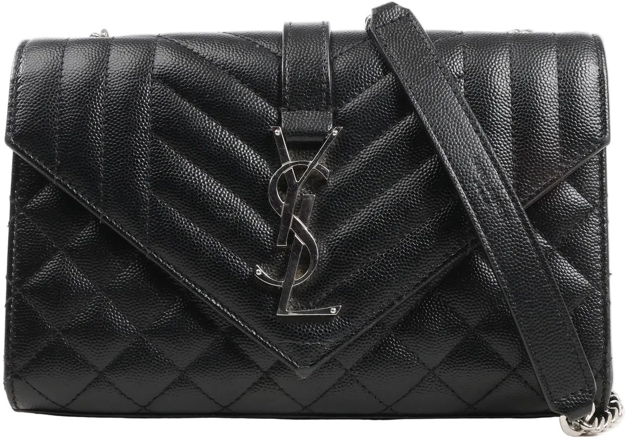 Saint Laurent Saint Laurent Paris Envelope Small Crossbody Bag in Back Zwart