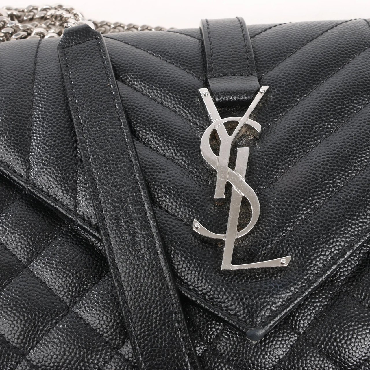 Saint Laurent Saint Laurent Paris Envelope Small Crossbody Bag in Back Zwart