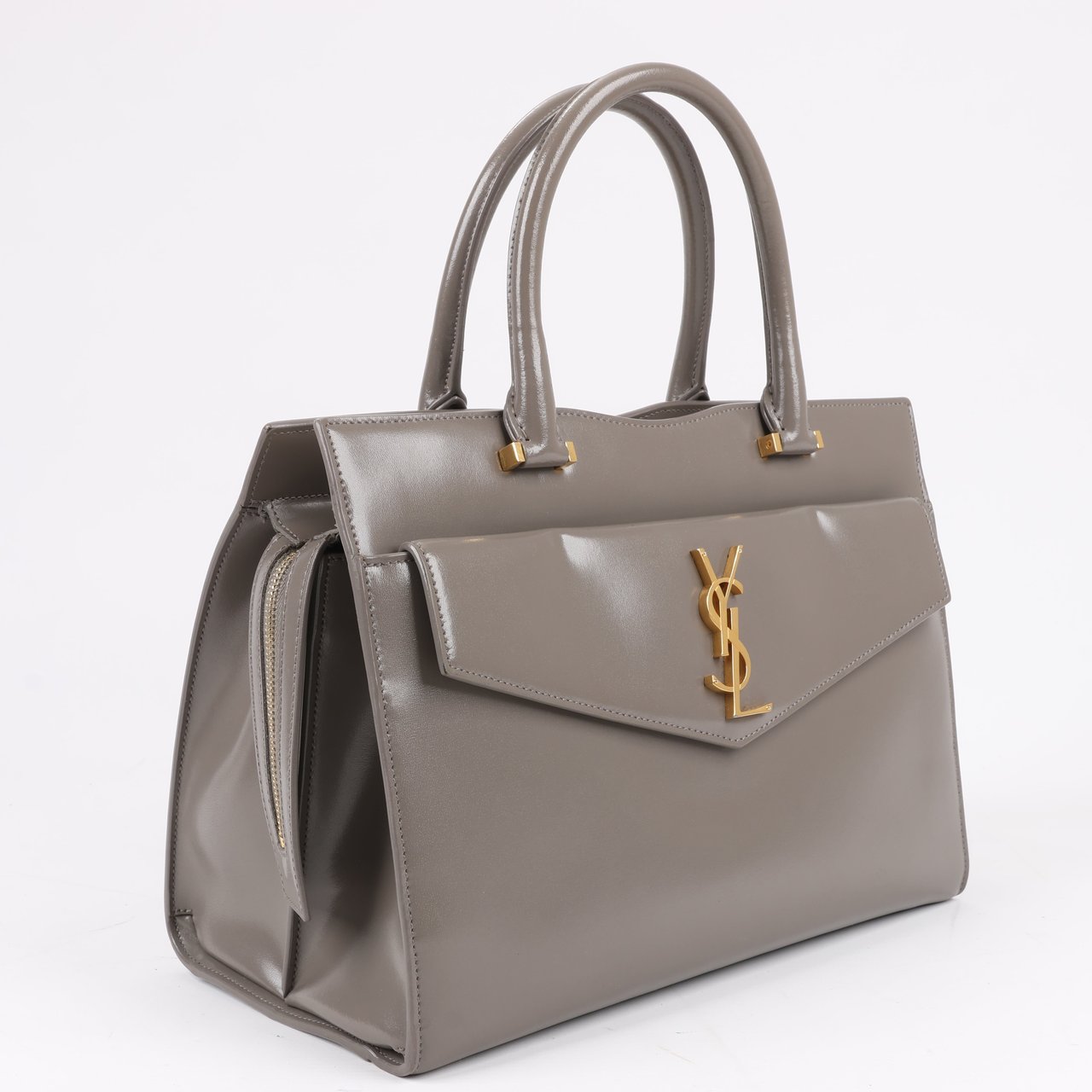 Saint Laurent Saint Laurent Paris Uptown Leather Handbag in Gray 557653 Grijs