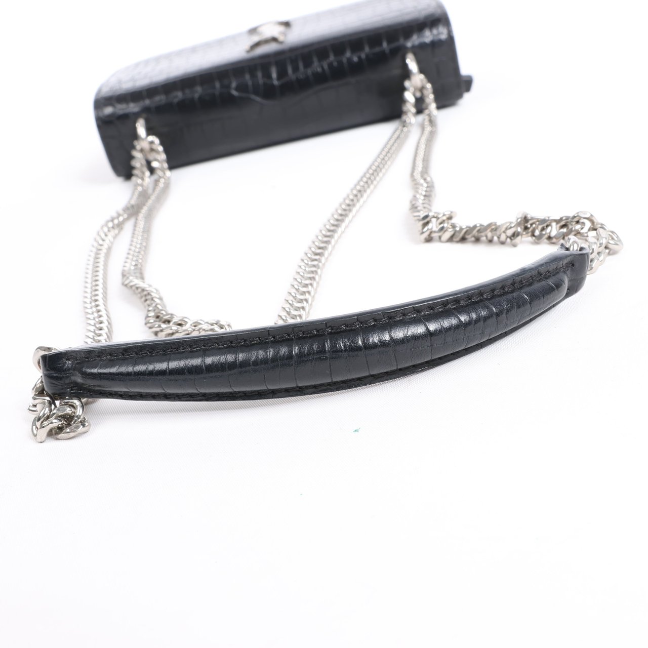 Saint Laurent Saint Laurent Paris Sunset Mock Croc Shoulder Bag in Black Zwart