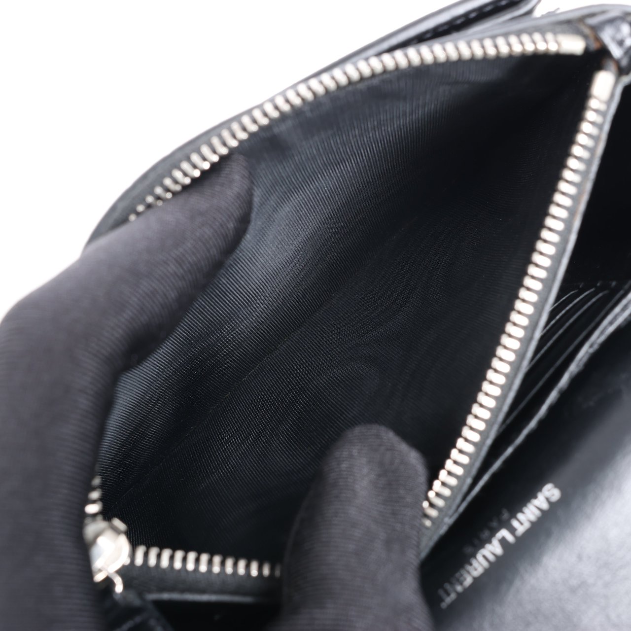 Saint Laurent Saint Laurent Paris Sunset Mock Croc Shoulder Bag in Black Zwart