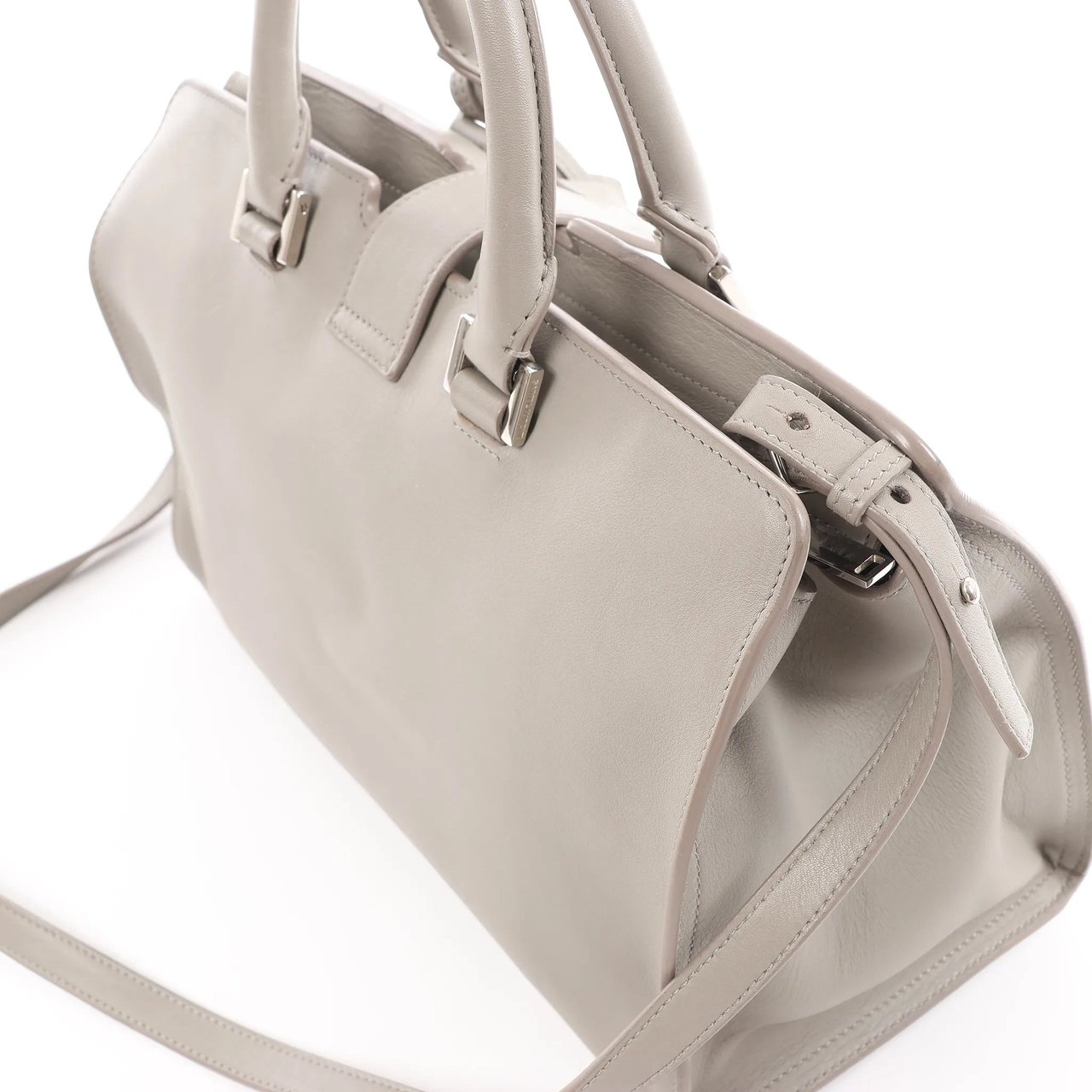 Saint Laurent Saint Laurent Paris Baby Cabas Leather 2Way Handbag in Gray 424869 Grijs